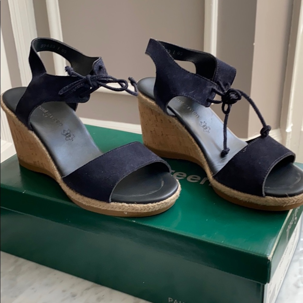 Paul Green Melissa Suede Navy 7.5 Platform sandals